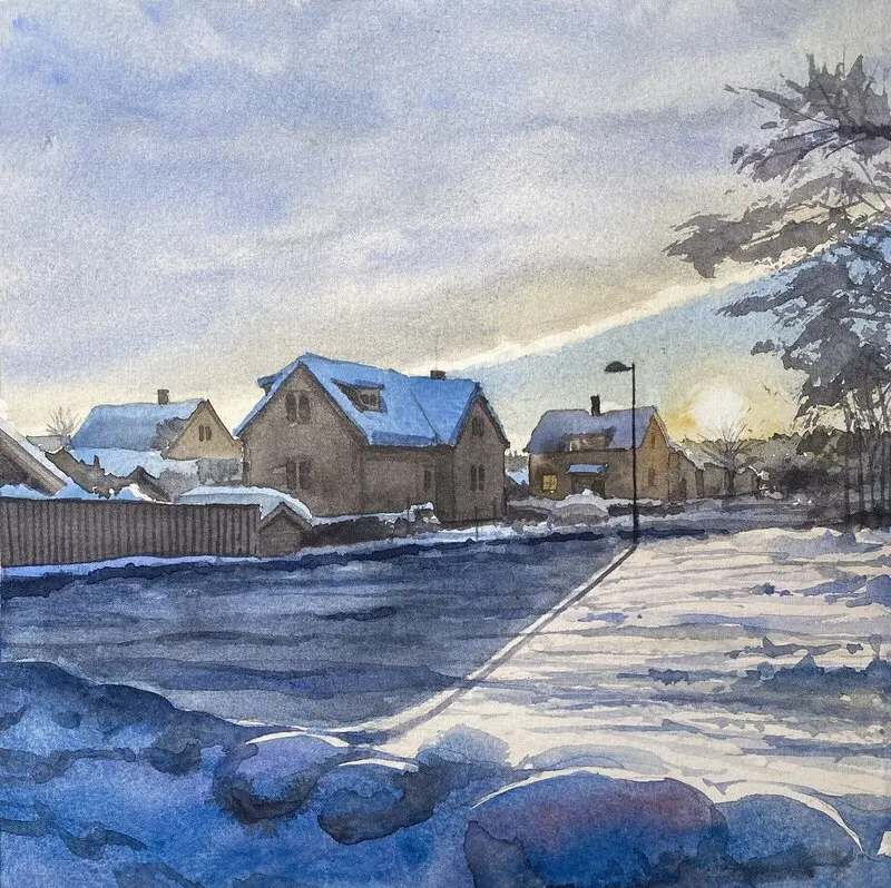 Akvarell Enskede, Sweden av Jesper Hörberg