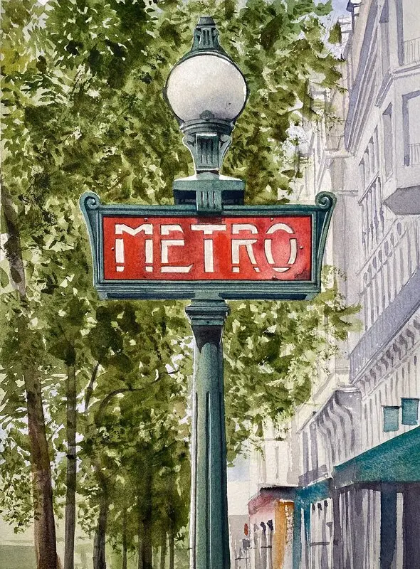 Akvarell Paris, France av Jesper Hörberg