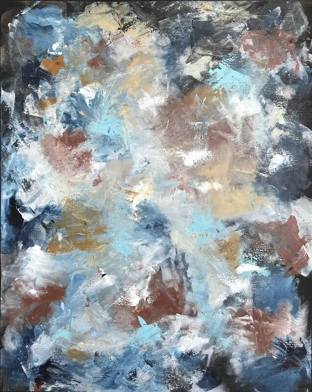 Akrylmålning Stor blå abstrakt tavla av Art By Mister.A