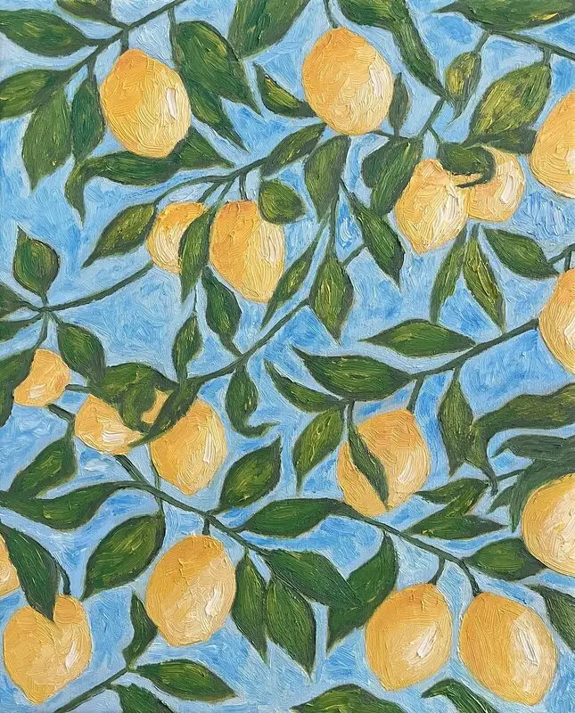 Oljemålning Citrus Cirkus av Jonny Eriksson