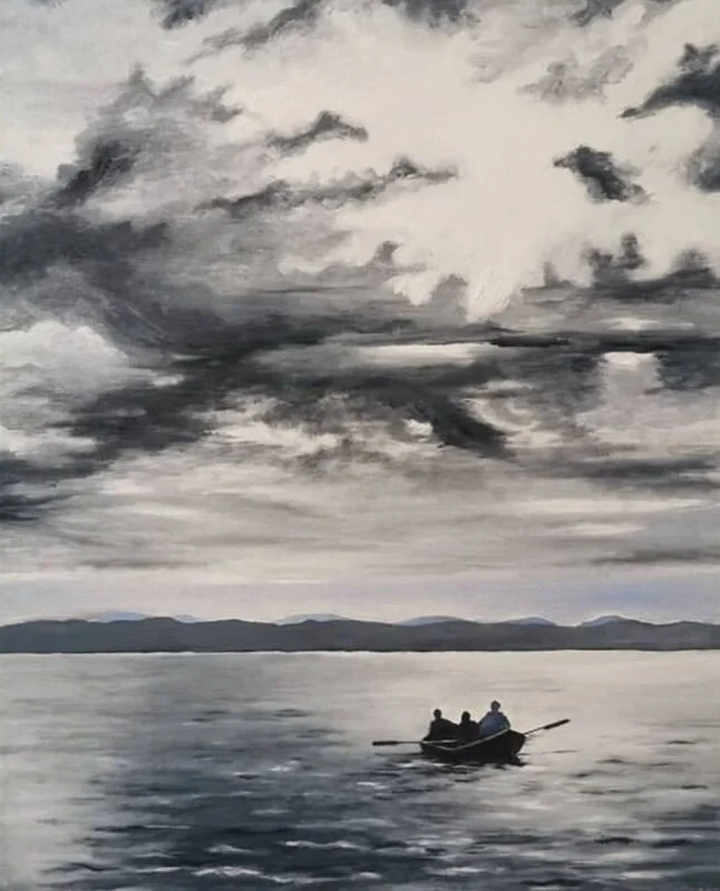 Oljemålning Fisketur av Anna Sundkvist / @veras_akvareller
