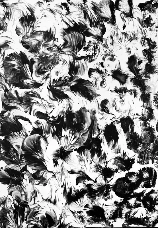 Akrylmålning Fleur Noir av Susanna Hojas