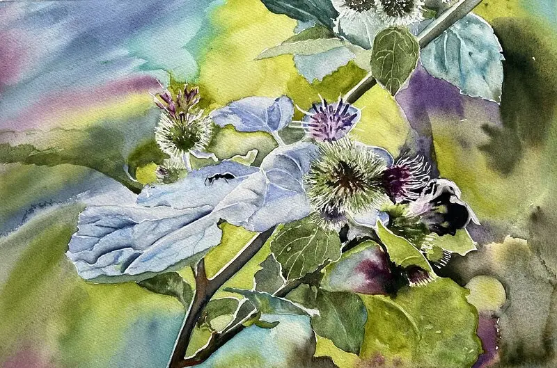 Akvarell En myra bland blommorna av Ewa Helzen