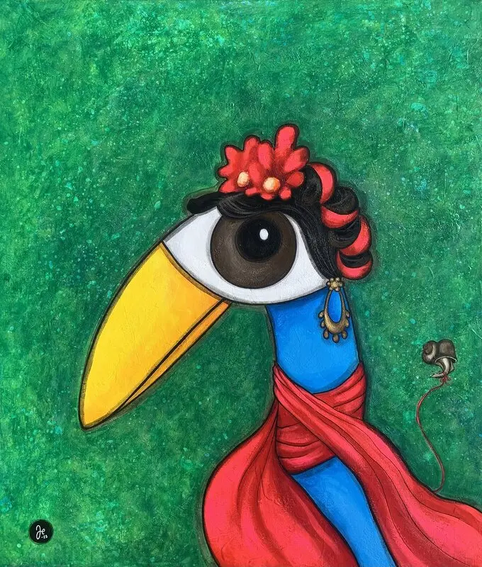 Akrylmålning Frida av Jenny ’Blue’ Johansson