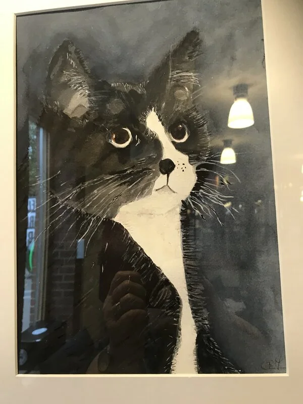 Akvarell Katt av Britt-Marie Carlsson