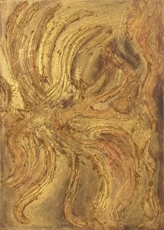 Akrylmålning Guld Kraken av Susanna Hojas