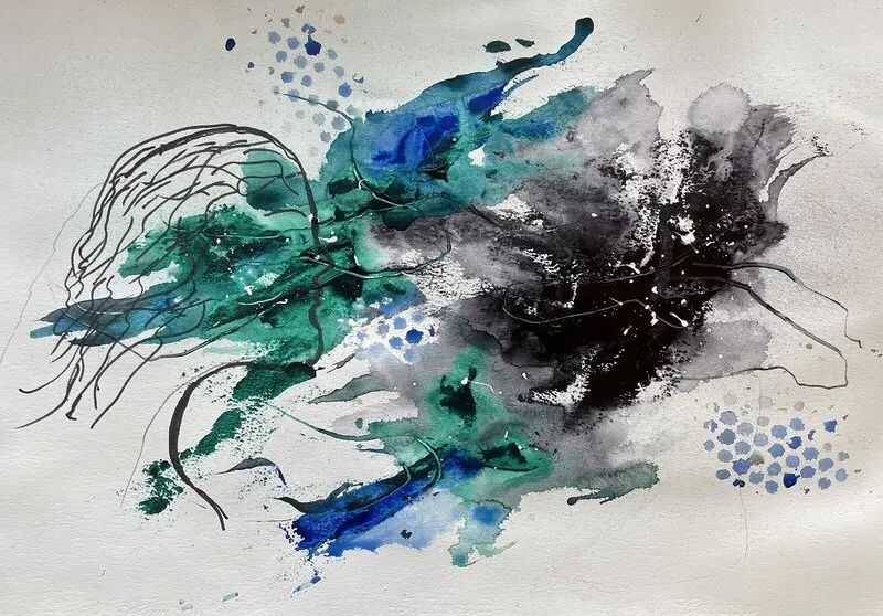 Akvarell Hjärntvätt av Gunilla Tuvin