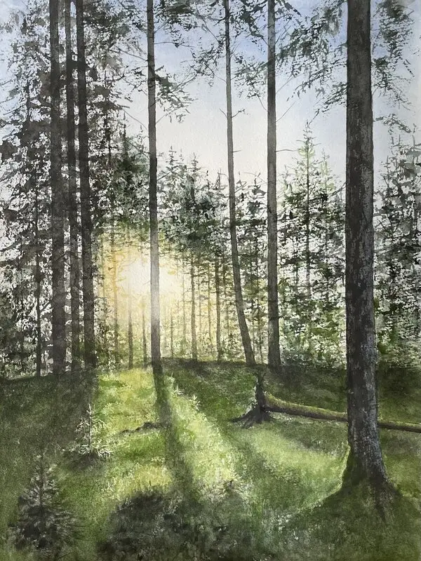 Akvarell Time for change av Jeanette Malmberg