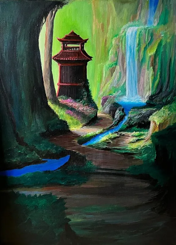 Akrylmålning Watchtower av Joakim Sommar