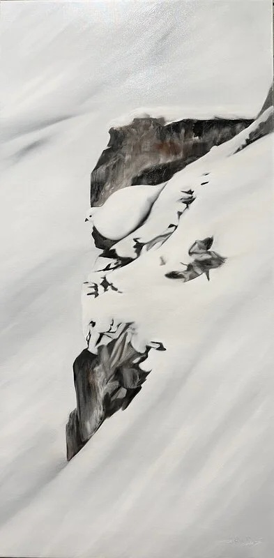 Oljemålning WinterBird av Sofia Ohlsén