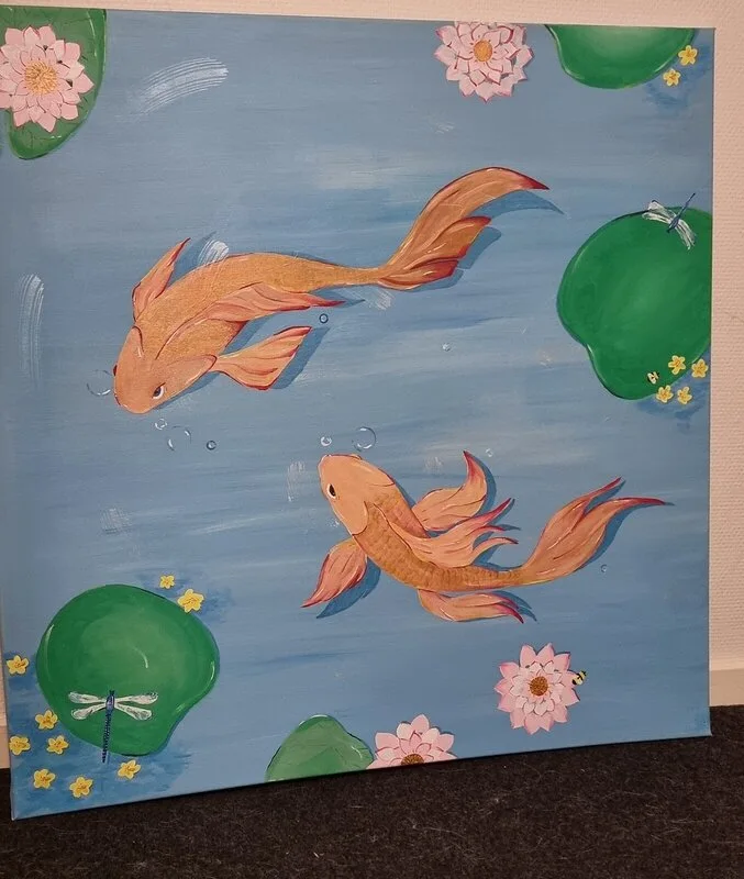 Akrylmålning Goldfish av Daria Arlova