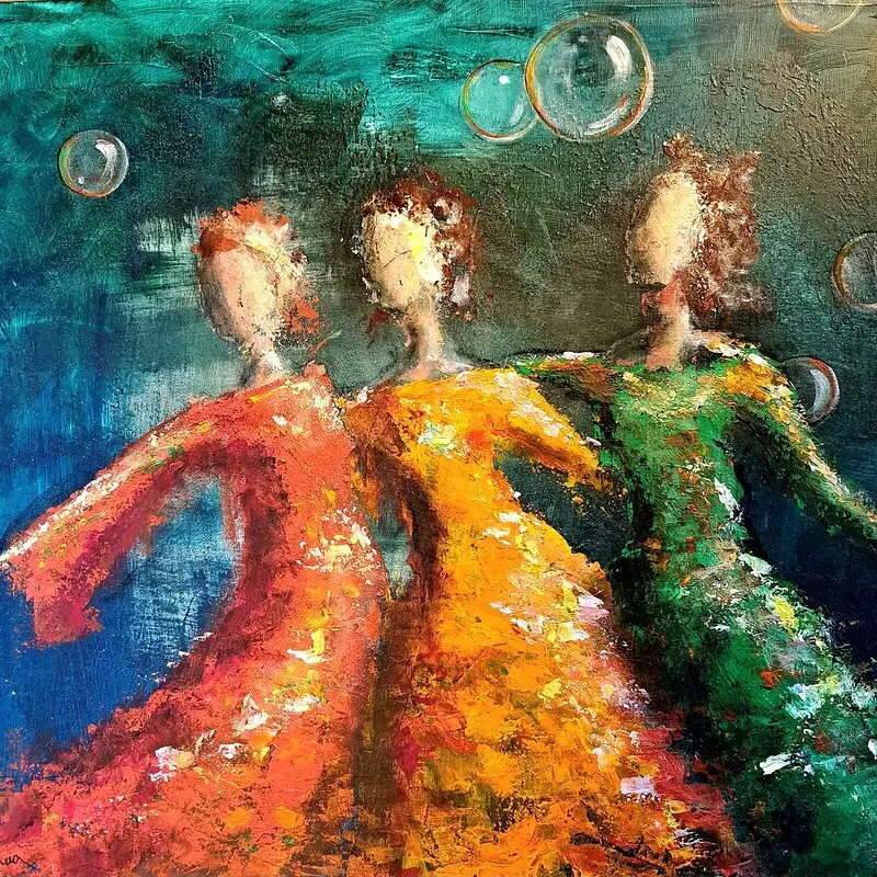 Akrylmålning Dansa genom Livet av Lehna Fahlström