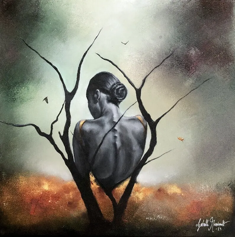 Akrylmålning Av alla fallna löv av Gabriella Marmbrandt