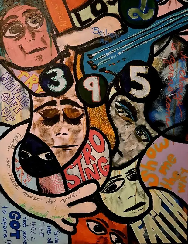 Akrylmålning Nr 376, Waiting for the future (II) av Fredrik Bülow