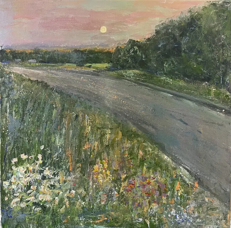 Akrylmålning Längre nedåt vägen… av Helen Sjöstrand