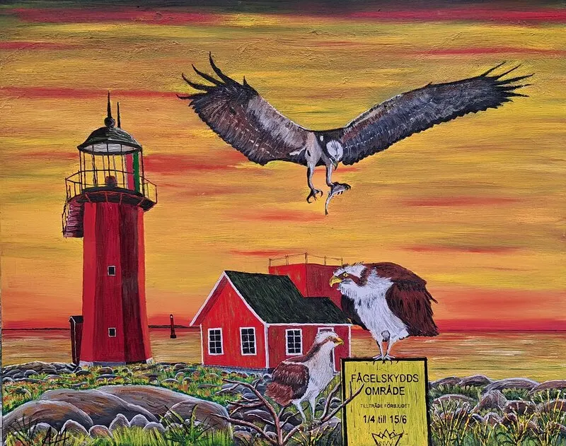 Oljemålning Fiskgjusar på Tylön av Anders Magnusson