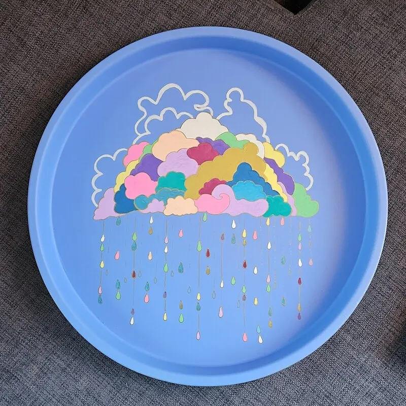 Akrylmålning Lyckoregn av Eva Eklund