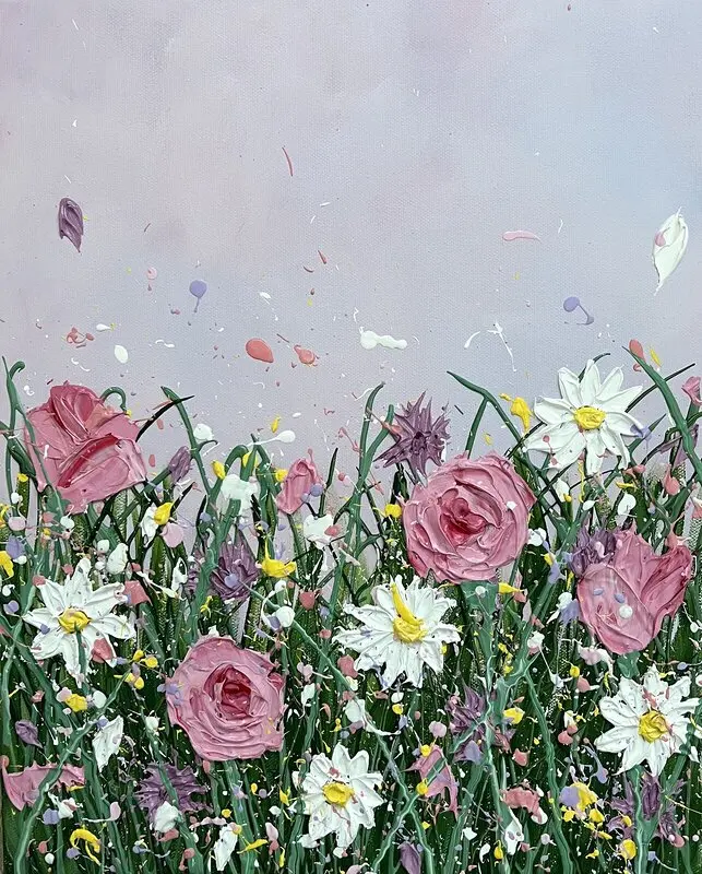 Akrylmålning Untitled av Veronica Fuchs