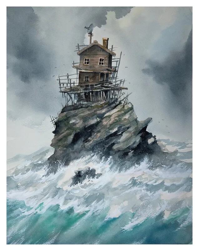 Akvarell Tiny island 6 av Mattias Norén