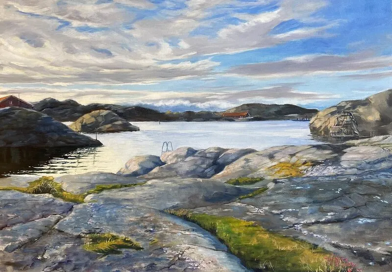 Oljemålning Vägen ut av Margareta Bergetun