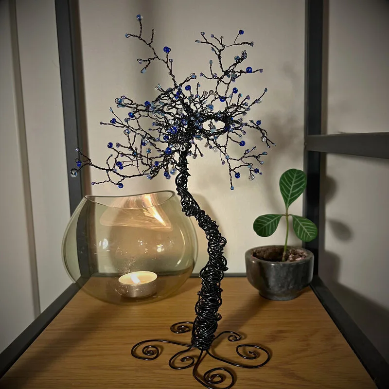 Träd Ståltråd "Midnattsvinter" 25 cm av Wires Design