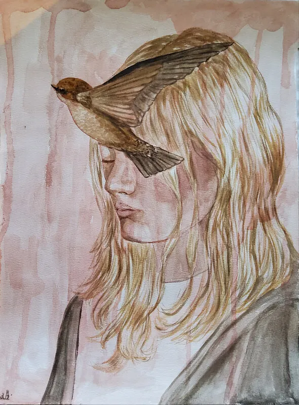 Akvarell Sällskapet för bristande vandel del 3 "Juni" av Nova Blomberg