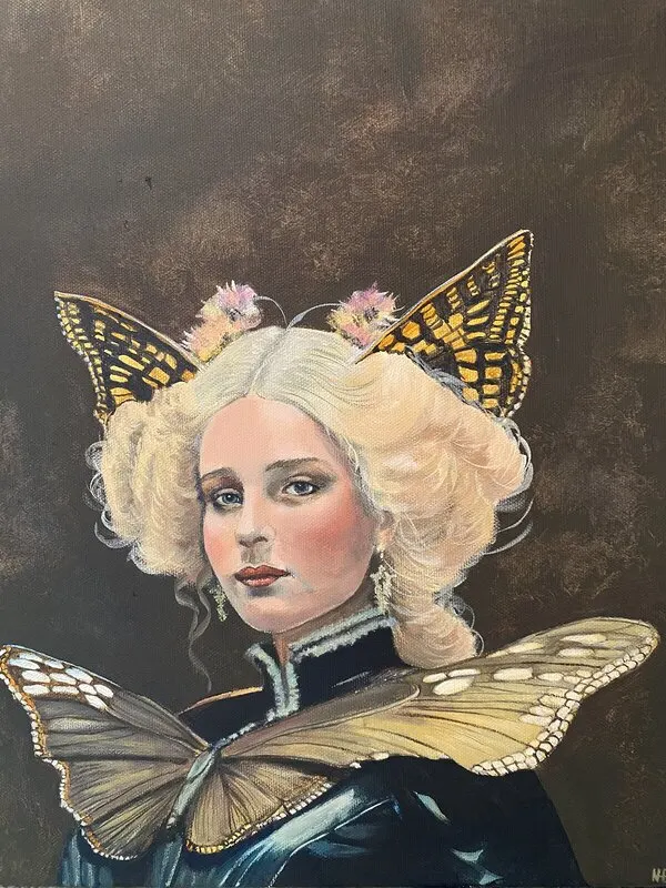 Akrylmålning Butterflyportrait nr: 3 av Helena Berggren