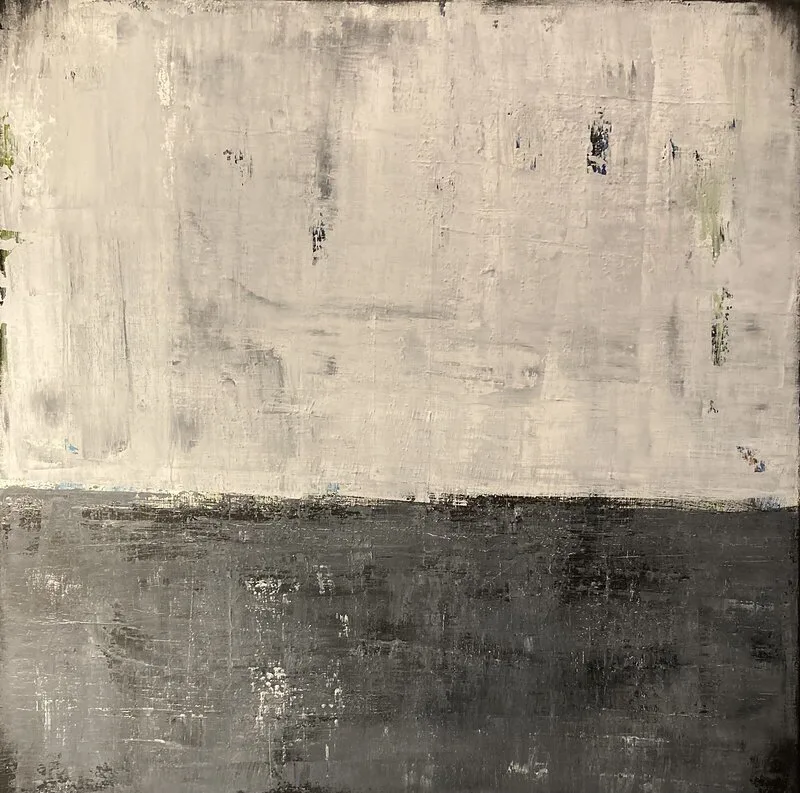 Akrylmålning White over grey av Pontus Wåhlström