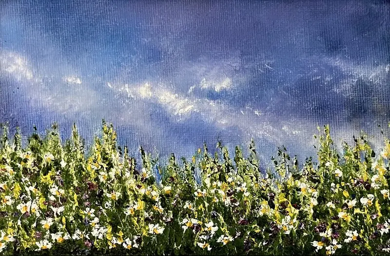 Oljemålning Vilda blommor III av Helen Boreson Holmberg