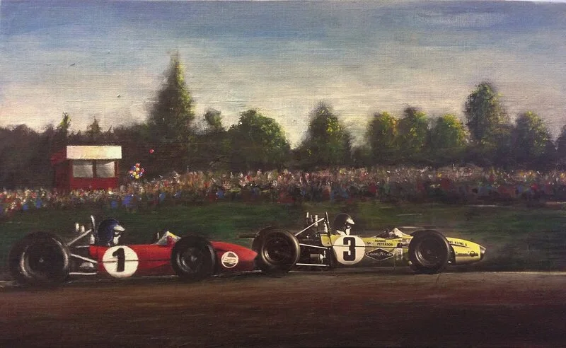 Oljemålning Ronnie Peterson av Jarl Johansson