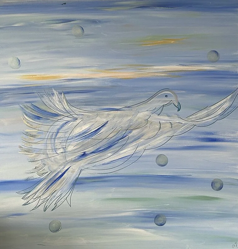 Akrylmålning Kommunikation av Christina Jonsson