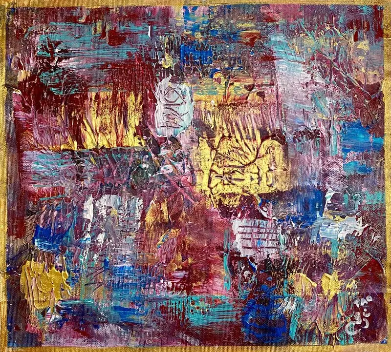 Akrylmålning Abstract 2a av Tanja Olsson