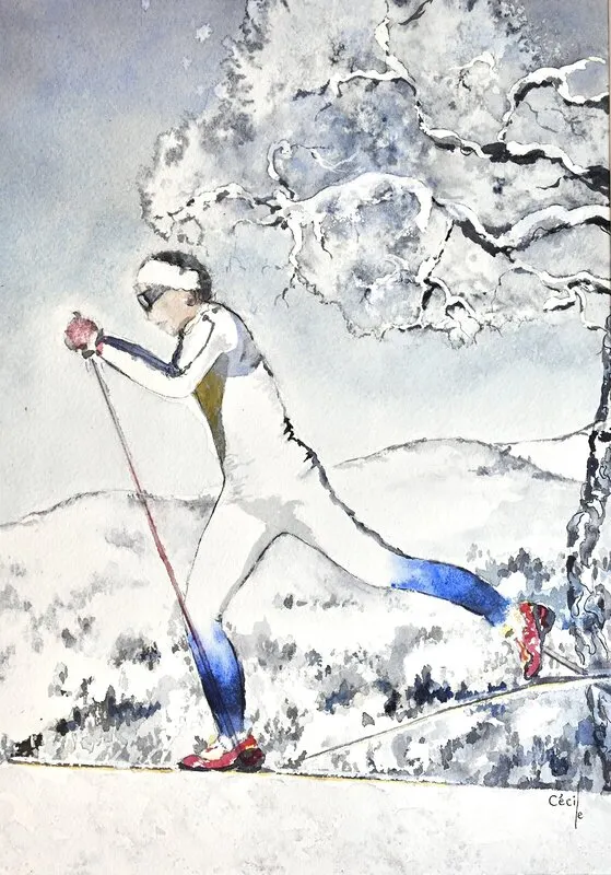 Akvarell Kraftfullt av Cécile Hansson