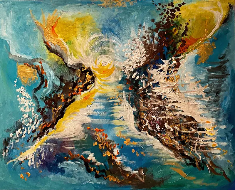 Akrylmålning Utan titel av Juliana Boneva