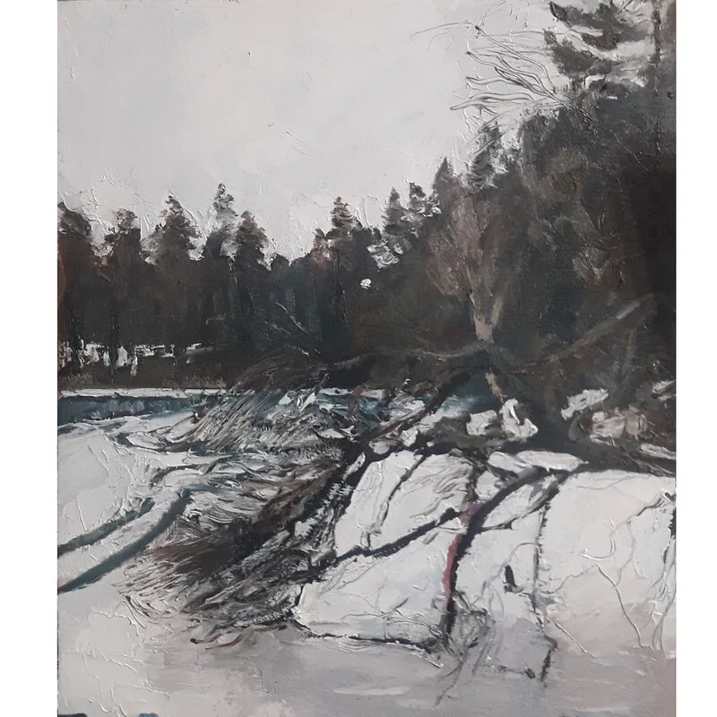 Oljemålning Is på Havsjön av Jimmy Bergman