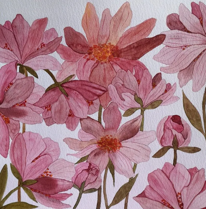 Akvarell Pink beauty av Anette Arkbring