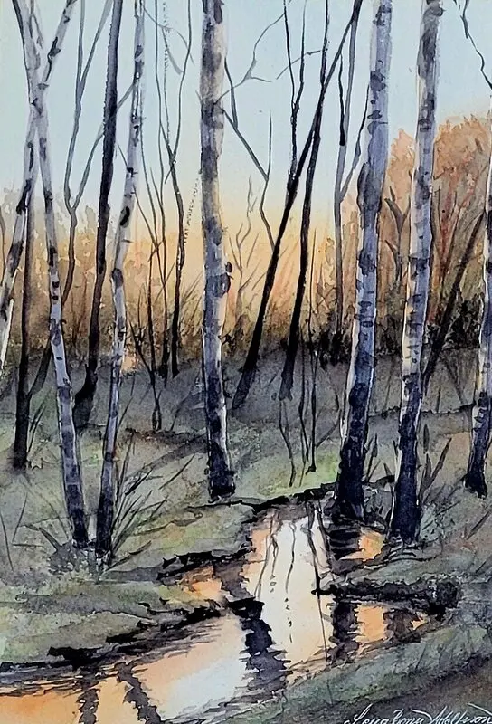 Akvarell Snart vår av Lena Bovin Adolfsson