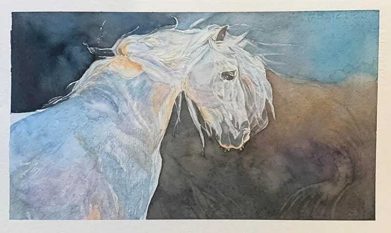 Akvarell Drömhäst av Helena Andersson