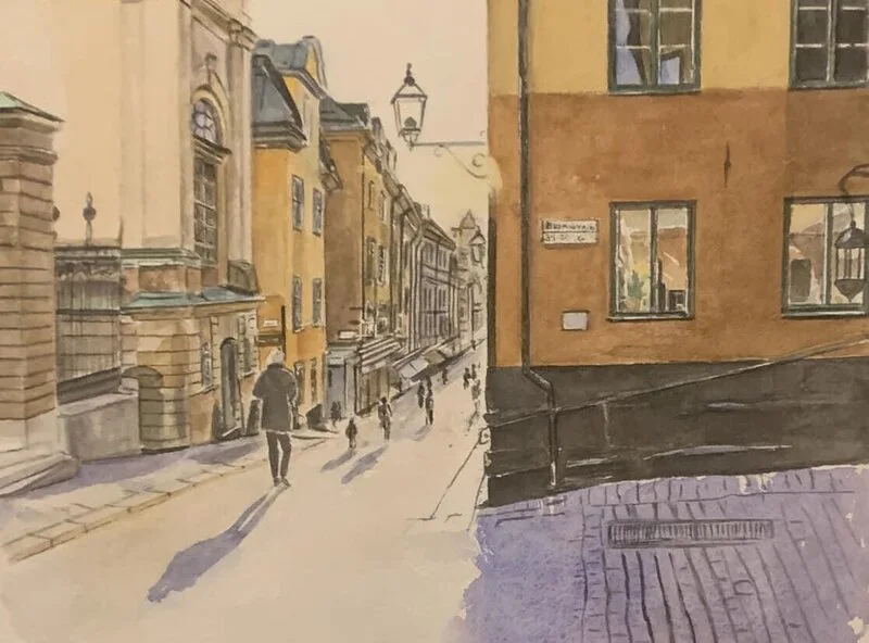 Akvarell Stockholm av Helena Andersson
