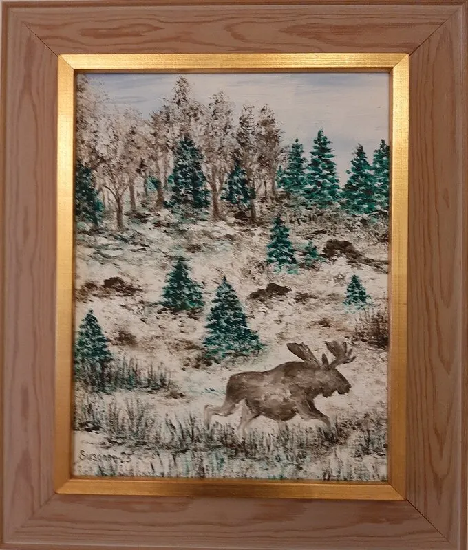 Oljemålning På språng av Susanne Thomee