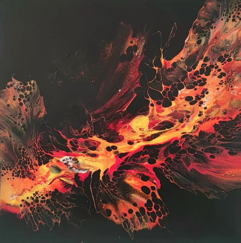 Akrylmålning Dracarys av Angelica Wilhelmsson
