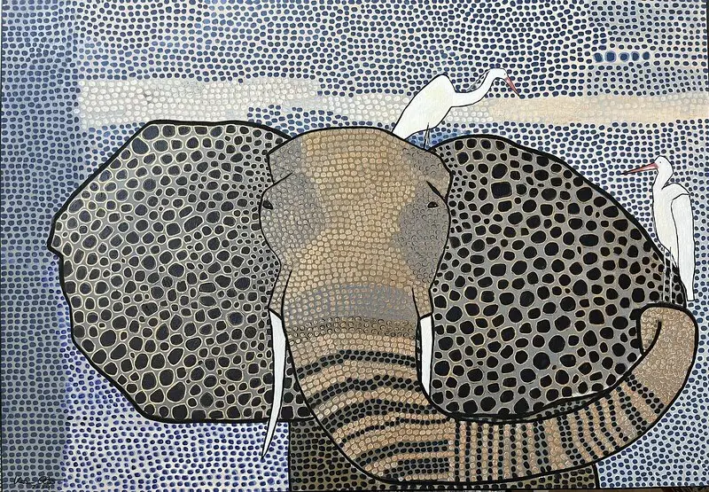 Akrylmålning Joyride in Kilimanjaro av Vivianne Otsa