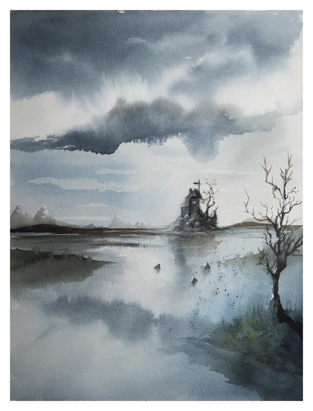 Akvarell Tiny island 12 av Mattias Norén
