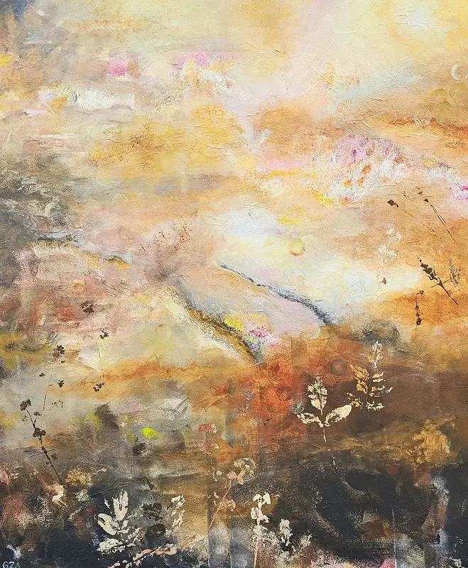 Akrylmålning Muddy Road av Gunilla Zaar Akne