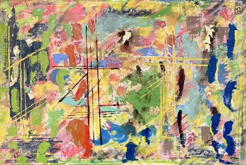 Oljemålning Party Mood av Youngan Lee