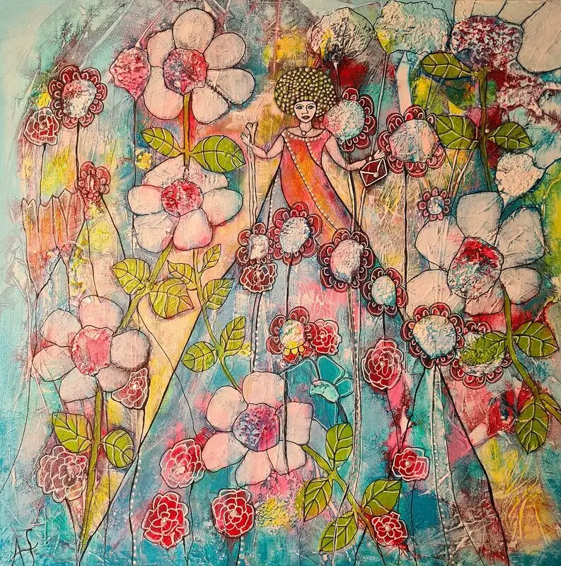 Akrylmålning Kom i min famn av Annelie Jonsson