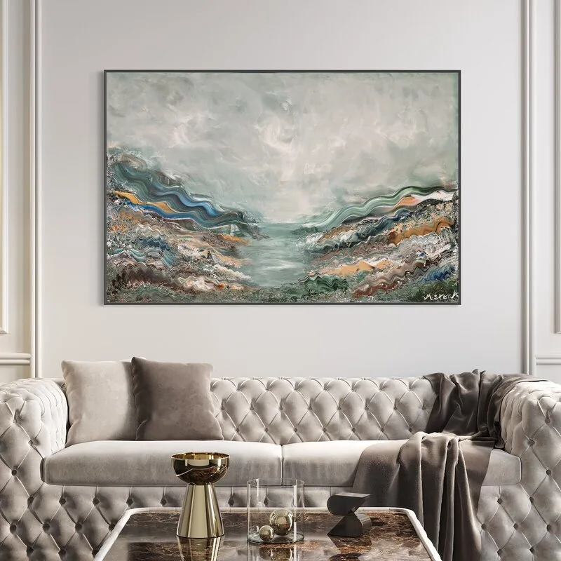 Green valley - Grön abstrakt tavla av Artbymiss.j