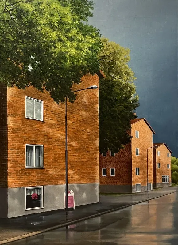 Oljemålning Mellan skurarna av Anette Björk Swensson