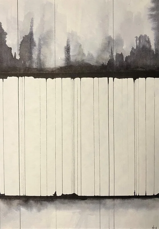 Akvarell Svart och vit av Olle Nyberg