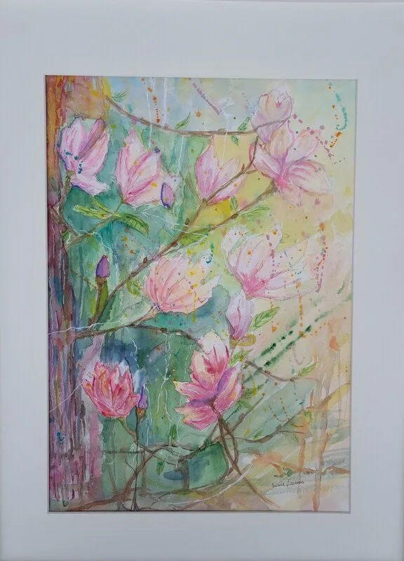 Akvarell Magnolia av Marie Larsson